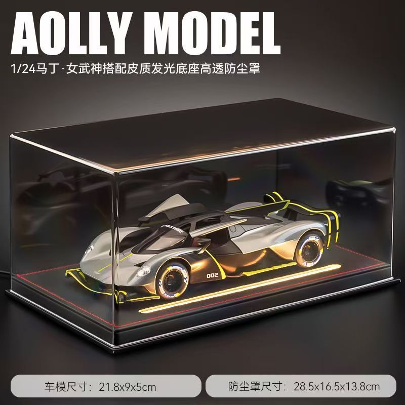  1:24 Aston Martin Valkyrie Alloy Car Model, Gull-wing Door with Light & Sound Pull Back Supercar Model, Collection Ornament Gift for Men  ZM6