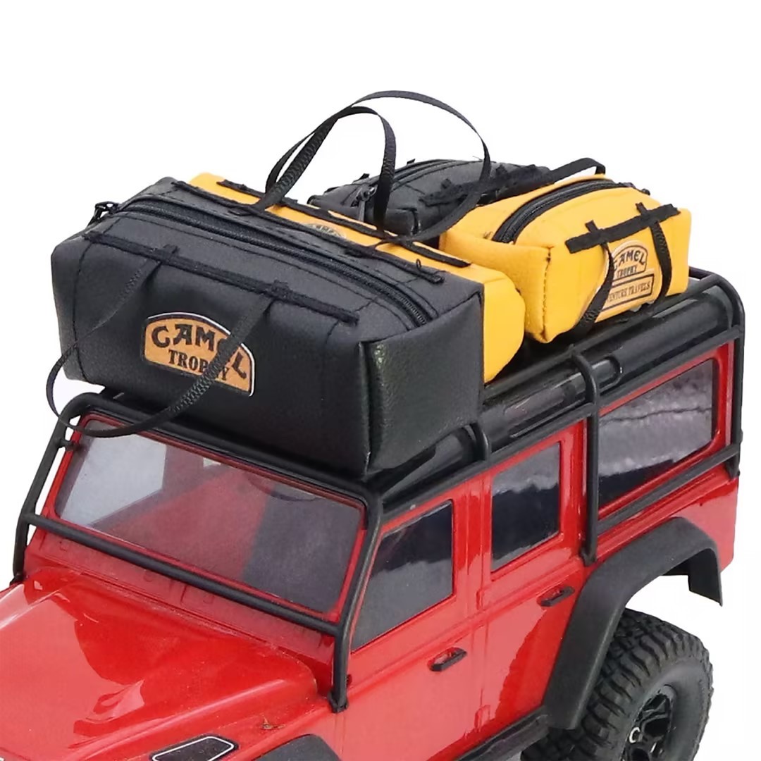 Camel Trophy Style Leather Luggage Bag Set for 1/10 RC Crawler XQJ-005