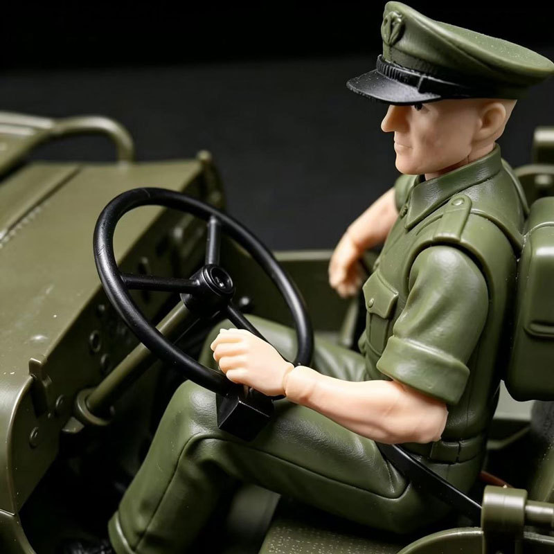 1:10 Willys Military Jeep RC Modified‑Model · Figure Motion‑Linked Version
