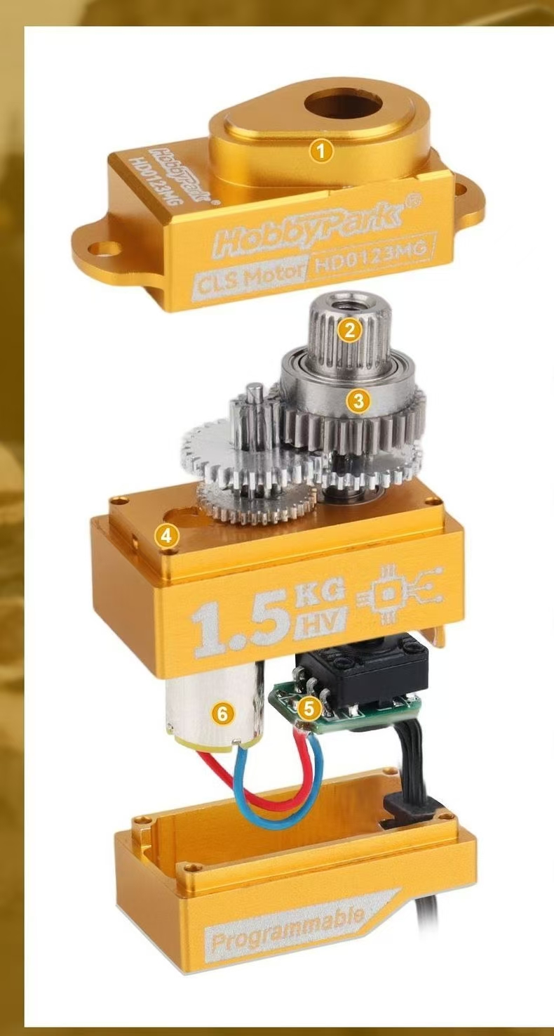 HobbyPark HD0123MG Micro All-Metal Coreless Servo 1.5-2.5kg HV Programmable Digital Servo for MINI Z Q Drift Car / 1/28 RC Car  DJ12