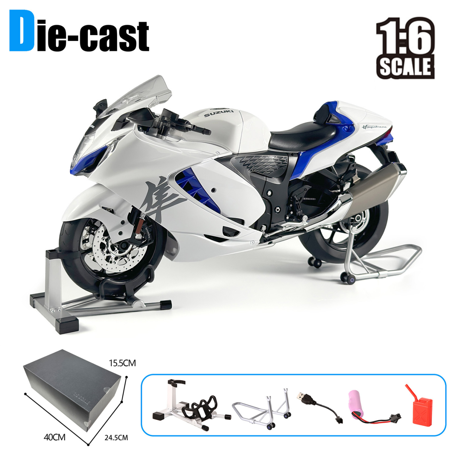 1:6 Oversized Suzuki Hayabusa Collection Motorcycle Sprayable Simulation Model