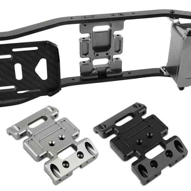  Aluminum Transmission Skid Plate for 1/10 RC Crawler SCX10 III, Gearbox Mount Chassis Upgrade Parts  BD04