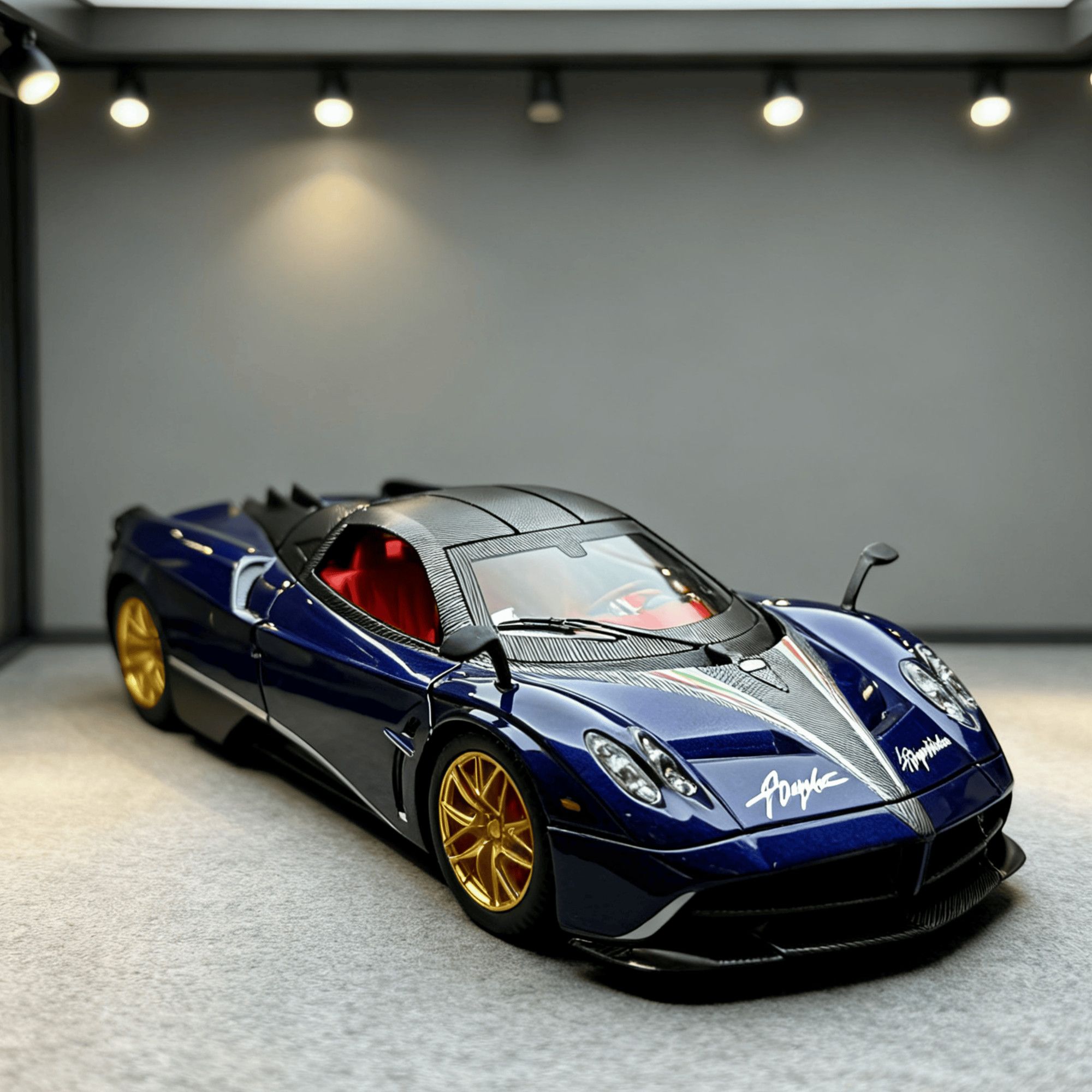 1/24 Pagani Huayra Dragon Alloy Sports Car Model, Pull Back Simulation Supercar Ornament, Collectible Toy Car for Boys  ZM7