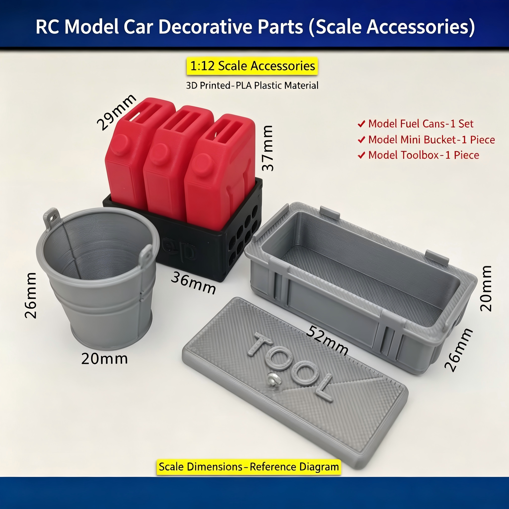 1/12 Scale RC Crawler Scale Accessory Combo XQJ-002