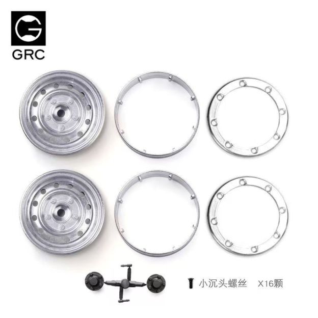 GRC 1.9" Metal Beadlock Wheels Gen3, Classic Retro Style for 1/10 RC Crawlers TRX4/SCX10/RC4WD  L01