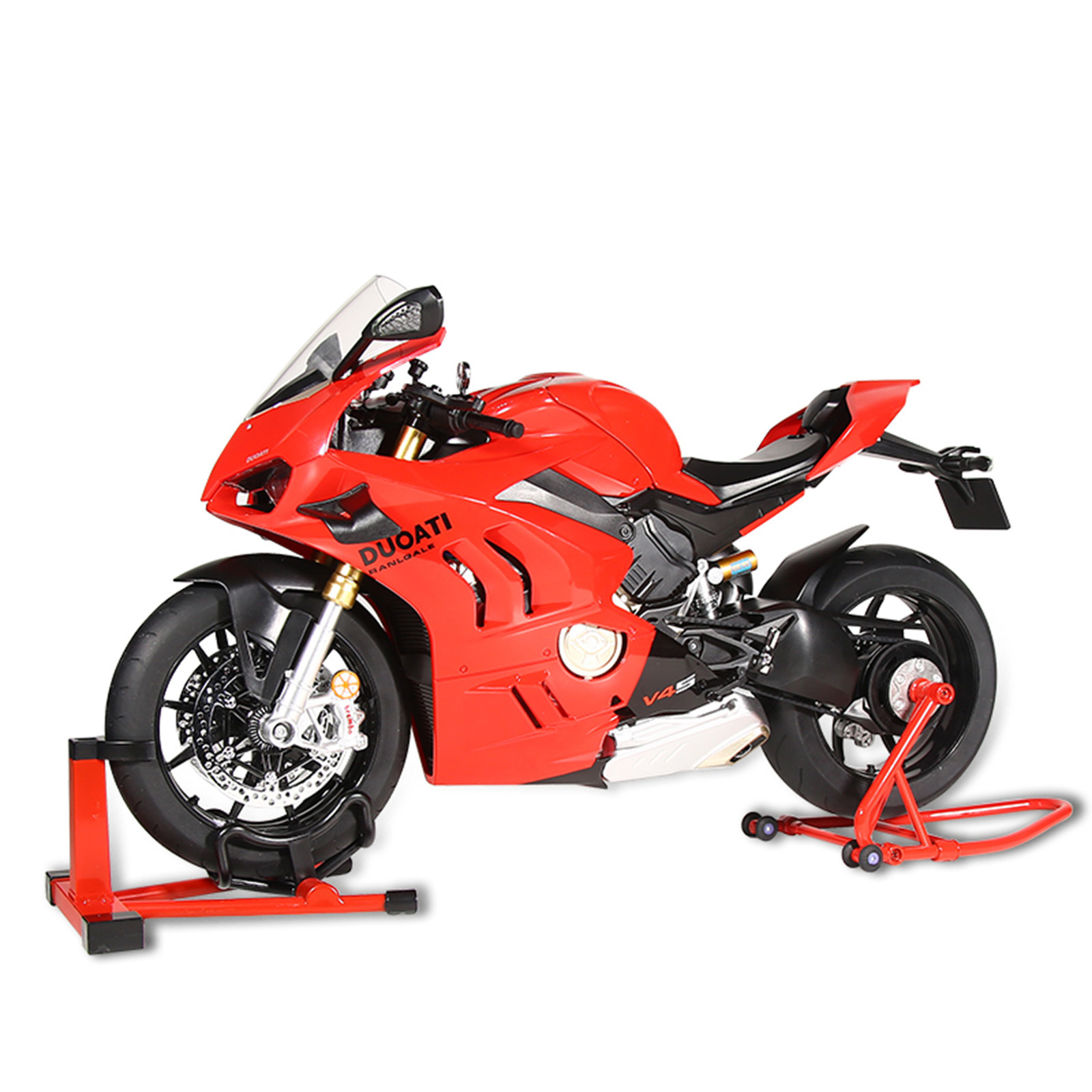 Large-sized Ducati V4 Alloy Motorcycle Model Ornament with Simulated Ignition Start and Spray Functions-Myzooi