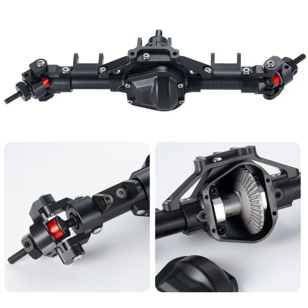 1/10 RC Crawler Metal Front/Middle/Rear Axle Set, 6x6 Conversion Upgrade for SCX10  Q8