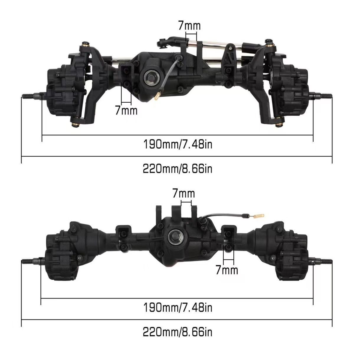 1/10 RC Crawler Traxxas TRX4 Differential Axle Set, Front & Rear Axle Upgrade  Q7