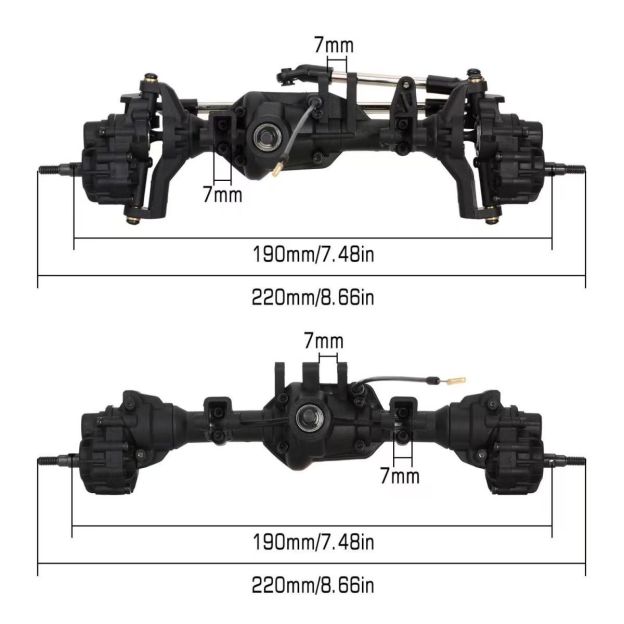 1/10 RC Crawler Traxxas TRX4 Differential Axle Set, Front & Rear Axle Upgrade  Q7
