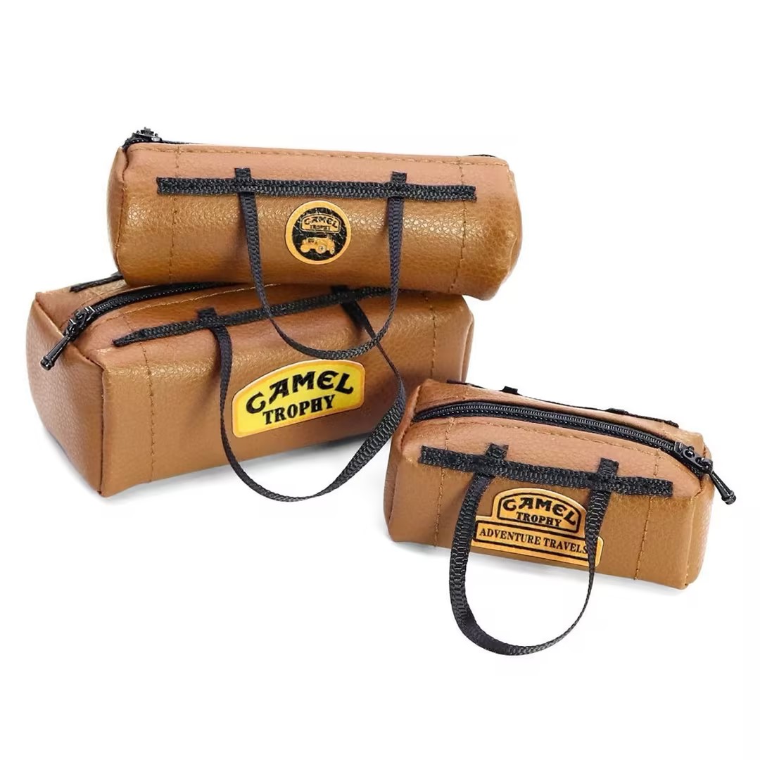 Camel Trophy Style Leather Luggage Bag Set for 1/10 RC Crawler XQJ-005
