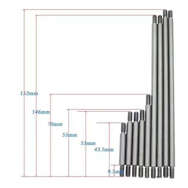 Stainless Steel Linkage Rod Upgrade Kit for 1/10 RC Crawlers, Fits Axial SCX10 II/III, TRX4, Capra 1.9 UTB  LG07