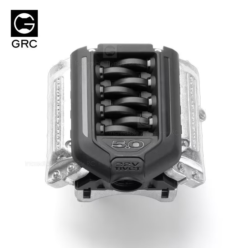 GRC F11-G2 Gen2 V8 Simulated Engine Dual Fan Cooling Radiator GAX0097A/B, 1/10 RC Crawler F11 Motor Engine Bay Decor & Heat Dissipation 2-in-1 Assembly XQJ-024