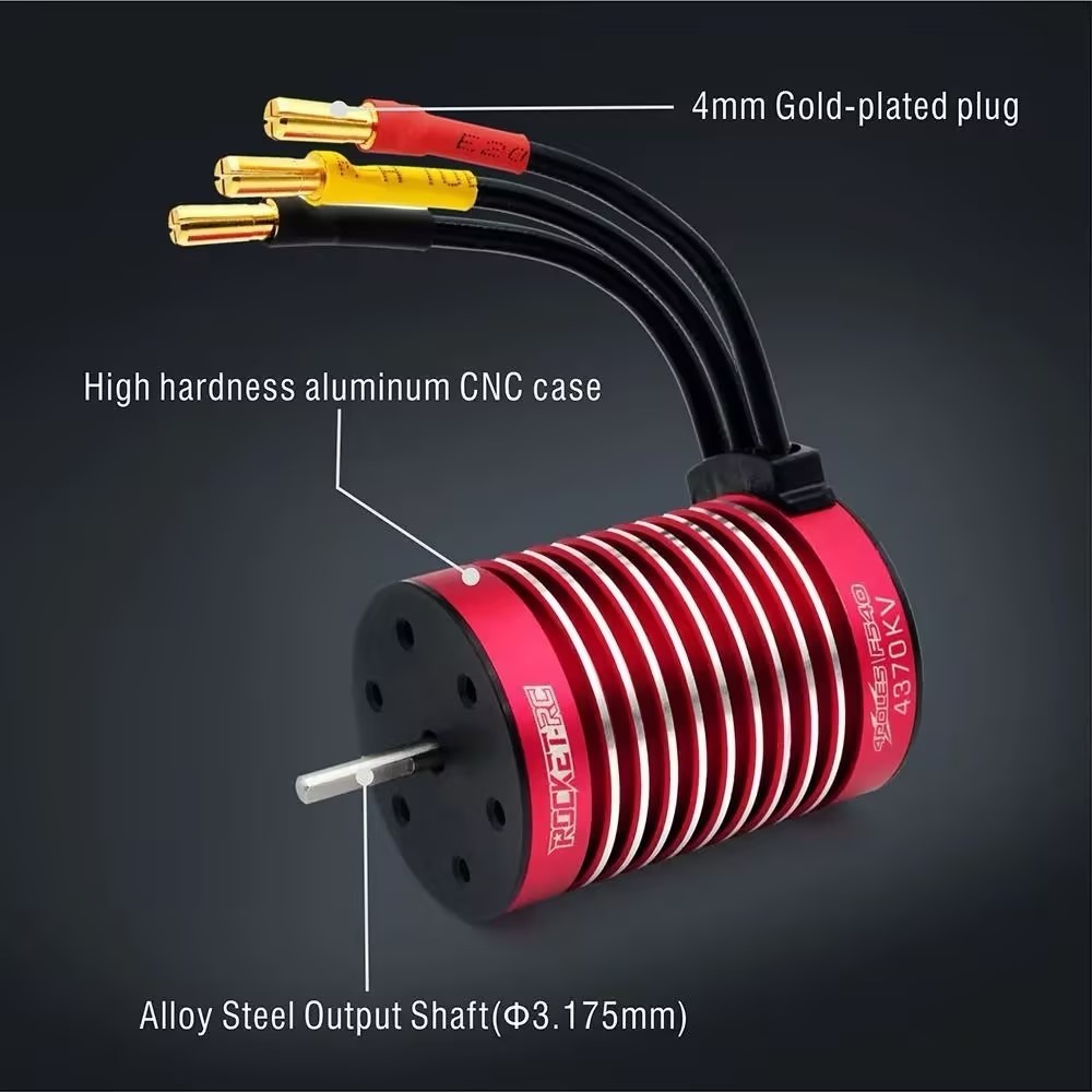 Surpass Hobby Supersonic F540/F550 4-Pole Waterproof Sensorless Inrunner Brushless Motor for 1/10 RC On-Road, Off-Road, Short Course & Crawler DJ009
