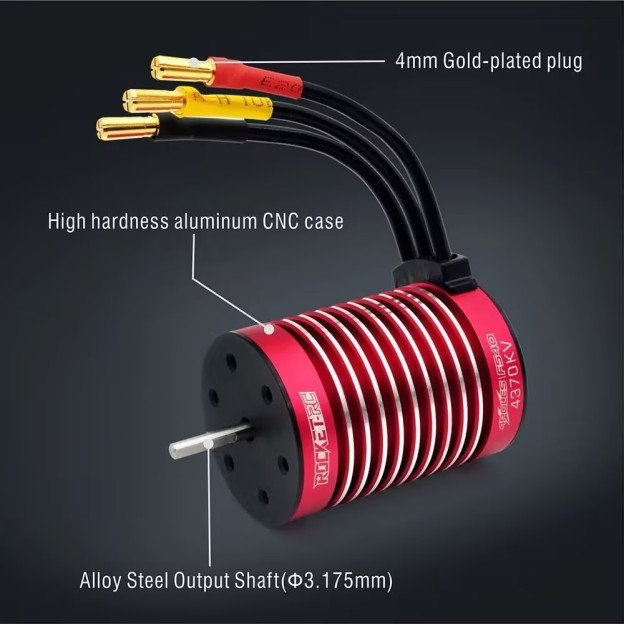 Surpass Hobby Supersonic F540/F550 4-Pole Waterproof Sensorless Inrunner Brushless Motor for 1/10 RC On-Road, Off-Road, Short Course & Crawler DJ009
