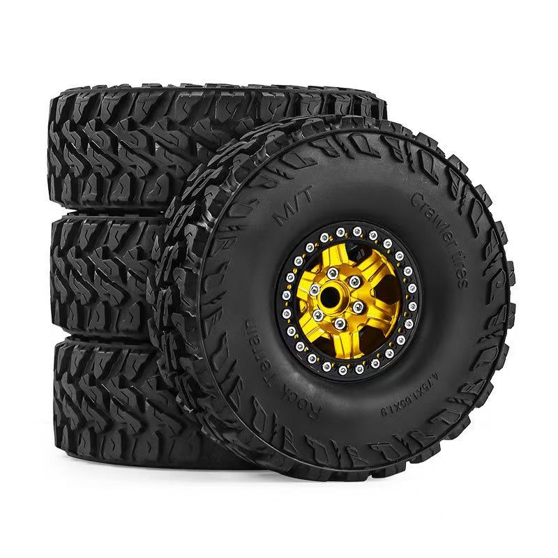 Gorilla RC 1.9" Beadlock Wheels & Tires Set for 1/10 RC Crawlers - Compatible with SCX10 III, TRX4, 90046, D90 (D388)  LT2