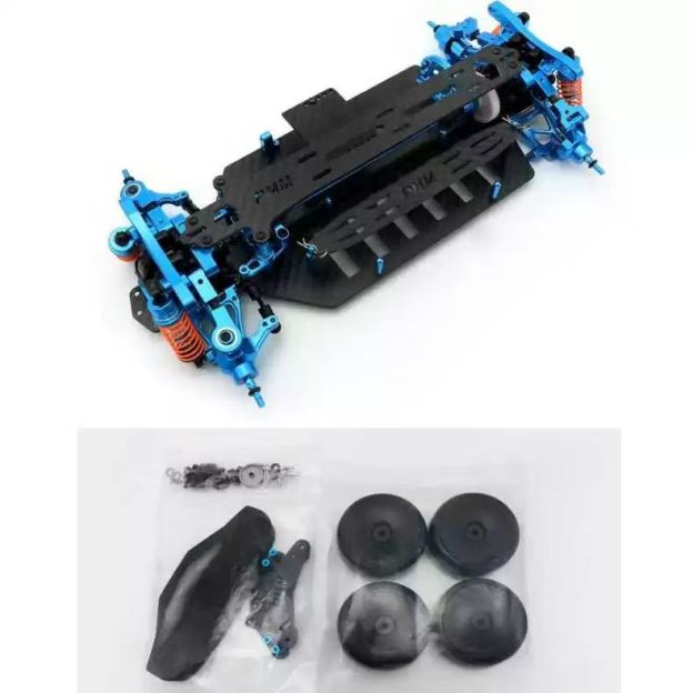 Upgraded Chassis Kit for TAMIYA TT02 1/10 RC On-Road Car | Full Carbon Fiber Chassis + Aluminum Alloy Parts DIY Frame DB12