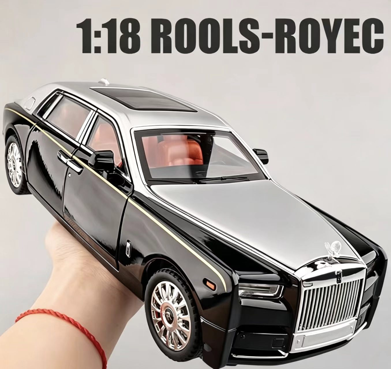1:18 Rolls-Royce Phantom Alloy Car Model, Light & Sound, Pull-Back, Openable Doors, Collectible Display, Boys' Gift ZM2