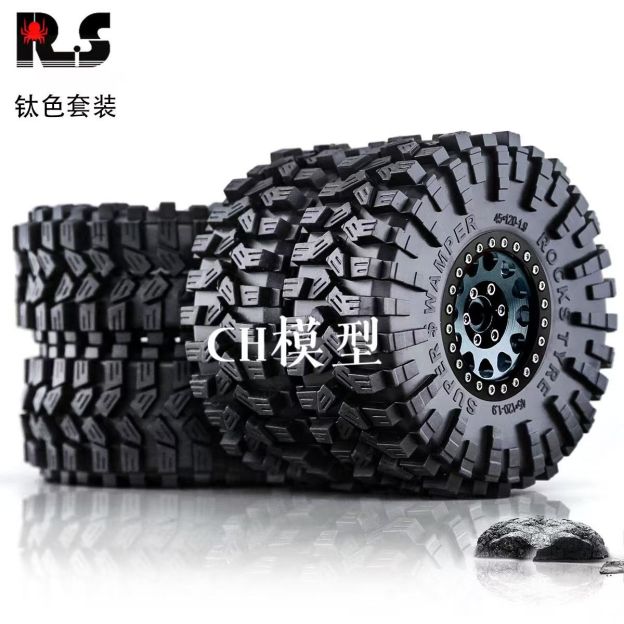 RS Red Spider 1:10 RC Crawler 1.9" "Nine-Tailed Fox" Tires & Metal Wheel Set R123 - Compatible with FMS, YK, AXIAL, RGT  LT3