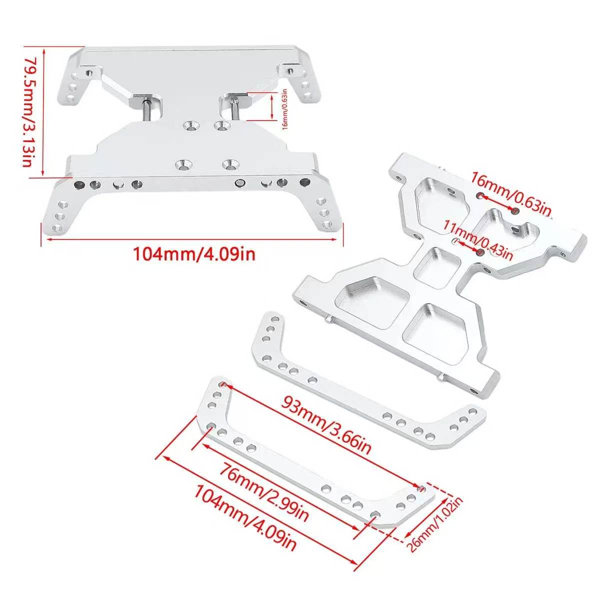  Metal Transmission Mount Skid Plate for 1/10 RC Crawler Axial Capra 1.9 UTB (Fits SCX10 Gearbox)  DB02