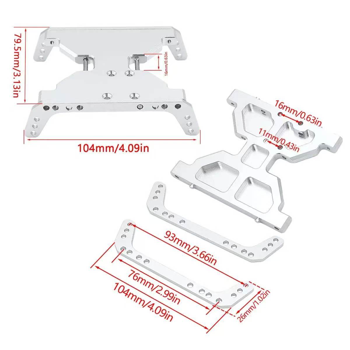  Metal Transmission Mount Skid Plate for 1/10 RC Crawler Axial Capra 1.9 UTB (Fits SCX10 Gearbox)  DB02