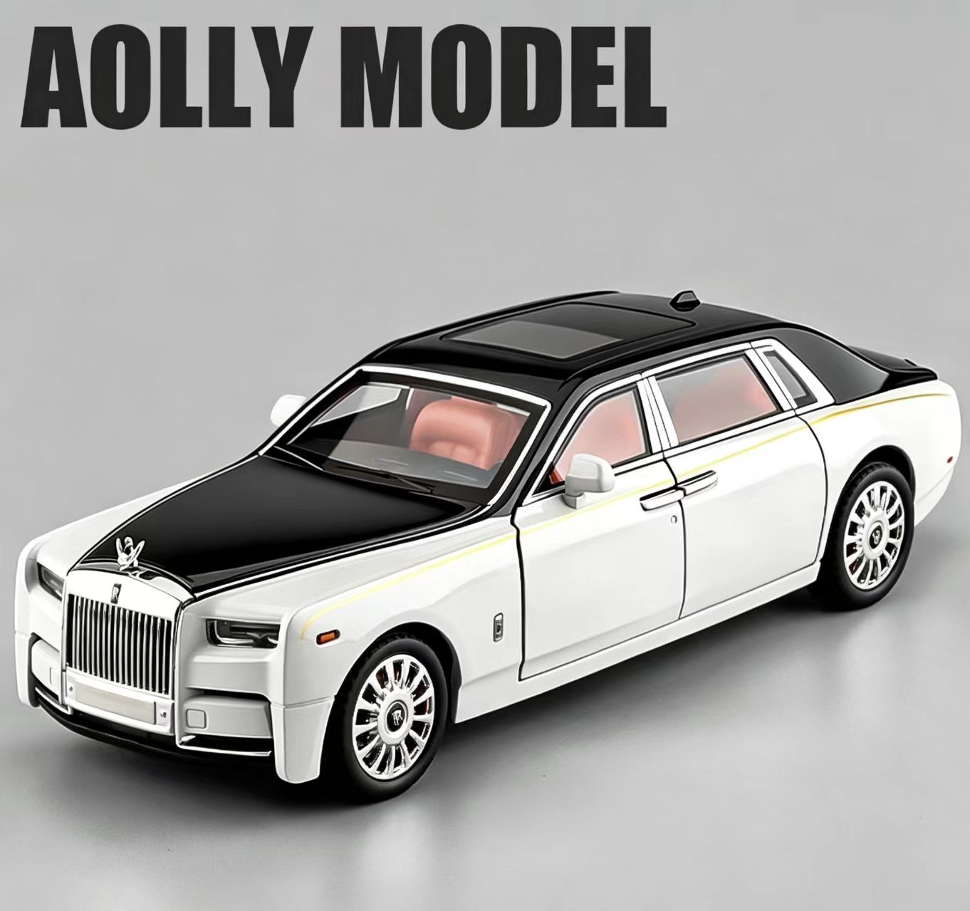 1:18 Rolls-Royce Phantom Alloy Car Model, Light & Sound, Pull-Back, Openable Doors, Collectible Display, Boys' Gift  ZM2