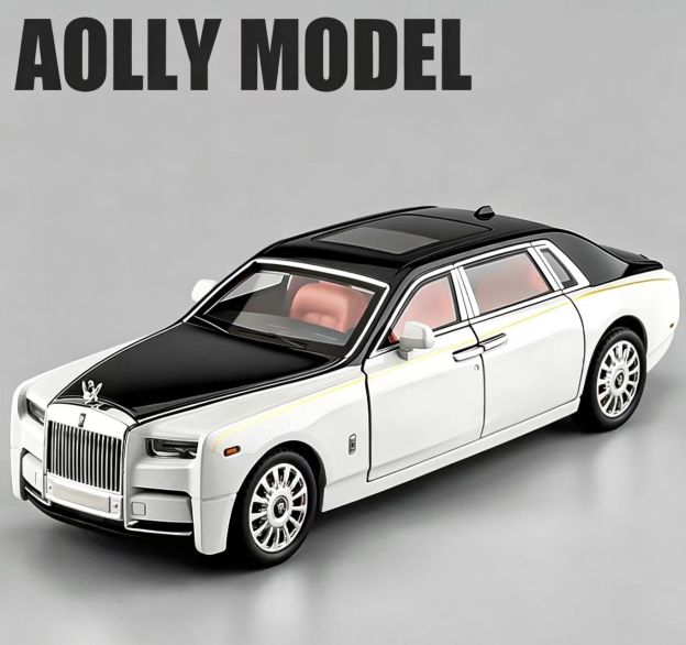 1:18 Rolls-Royce Phantom Alloy Car Model, Light & Sound, Pull-Back, Openable Doors, Collectible Display, Boys' Gift  ZM2