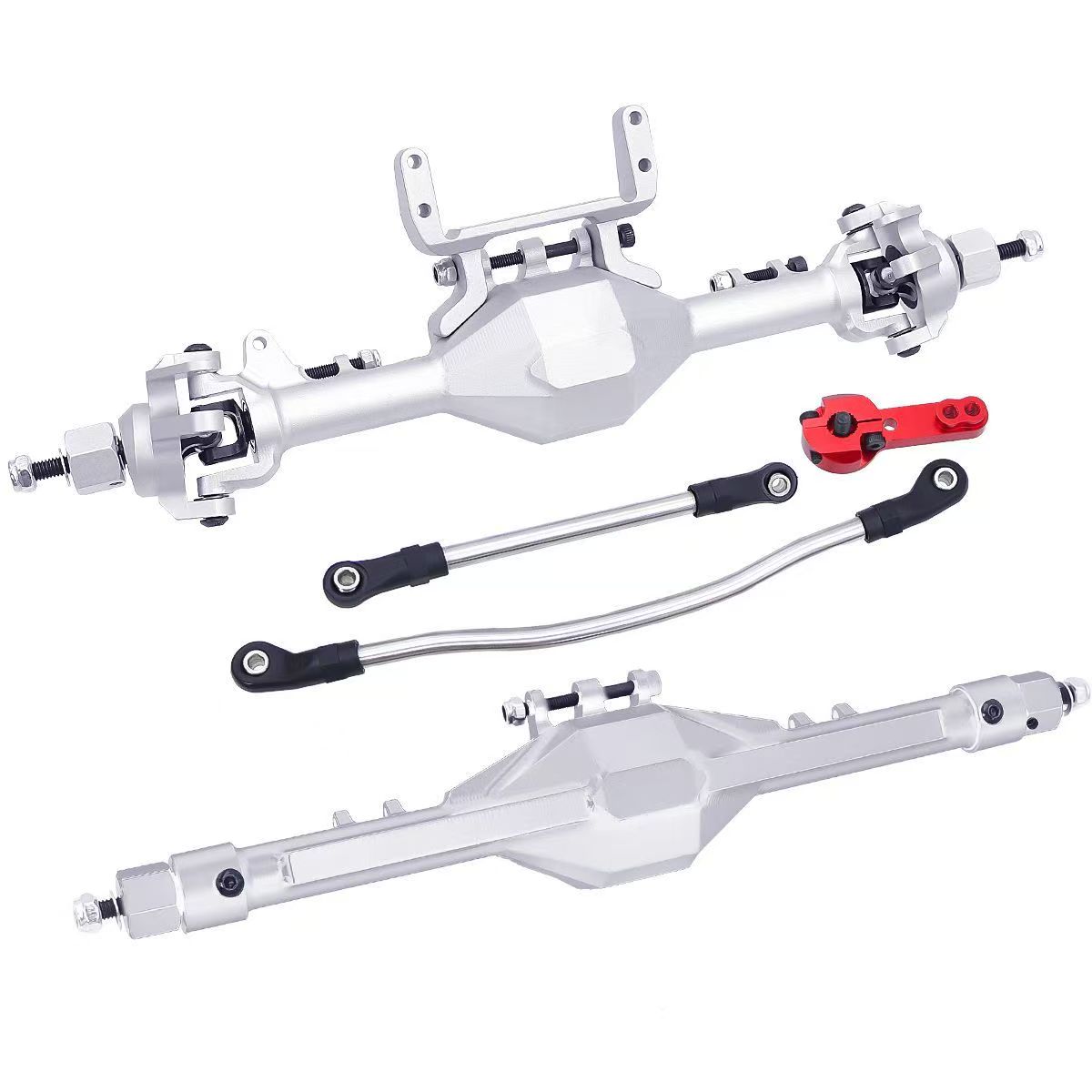 CNC Aluminum Front & Rear Straight Axle Set for 1/10 Axial SCX10 II 90046 90047 RC Crawler  Q03
