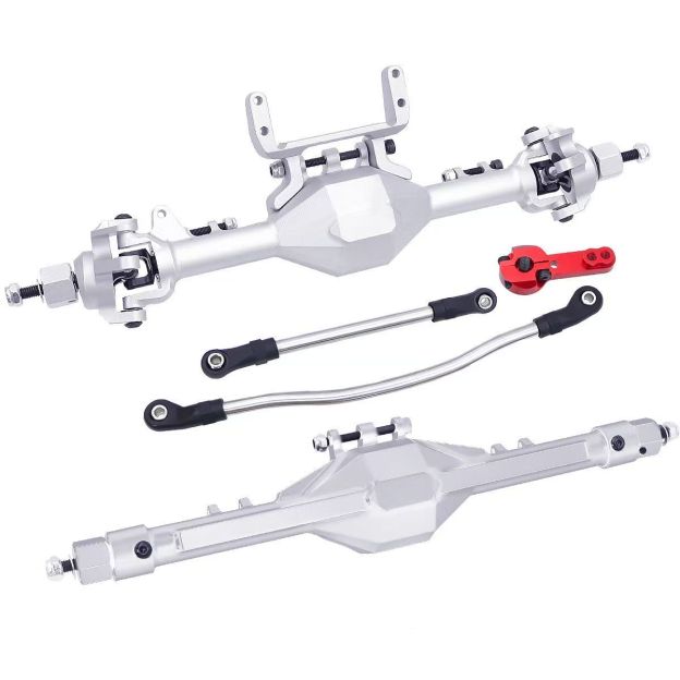 CNC Aluminum Front & Rear Straight Axle Set for 1/10 Axial SCX10 II 90046 90047 RC Crawler  Q03