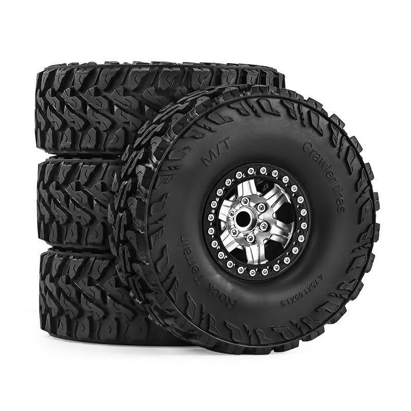 Gorilla RC 1.9" Beadlock Wheels & Tires Set for 1/10 RC Crawlers - Compatible with SCX10 III, TRX4, 90046, D90 (D388)  LT2
