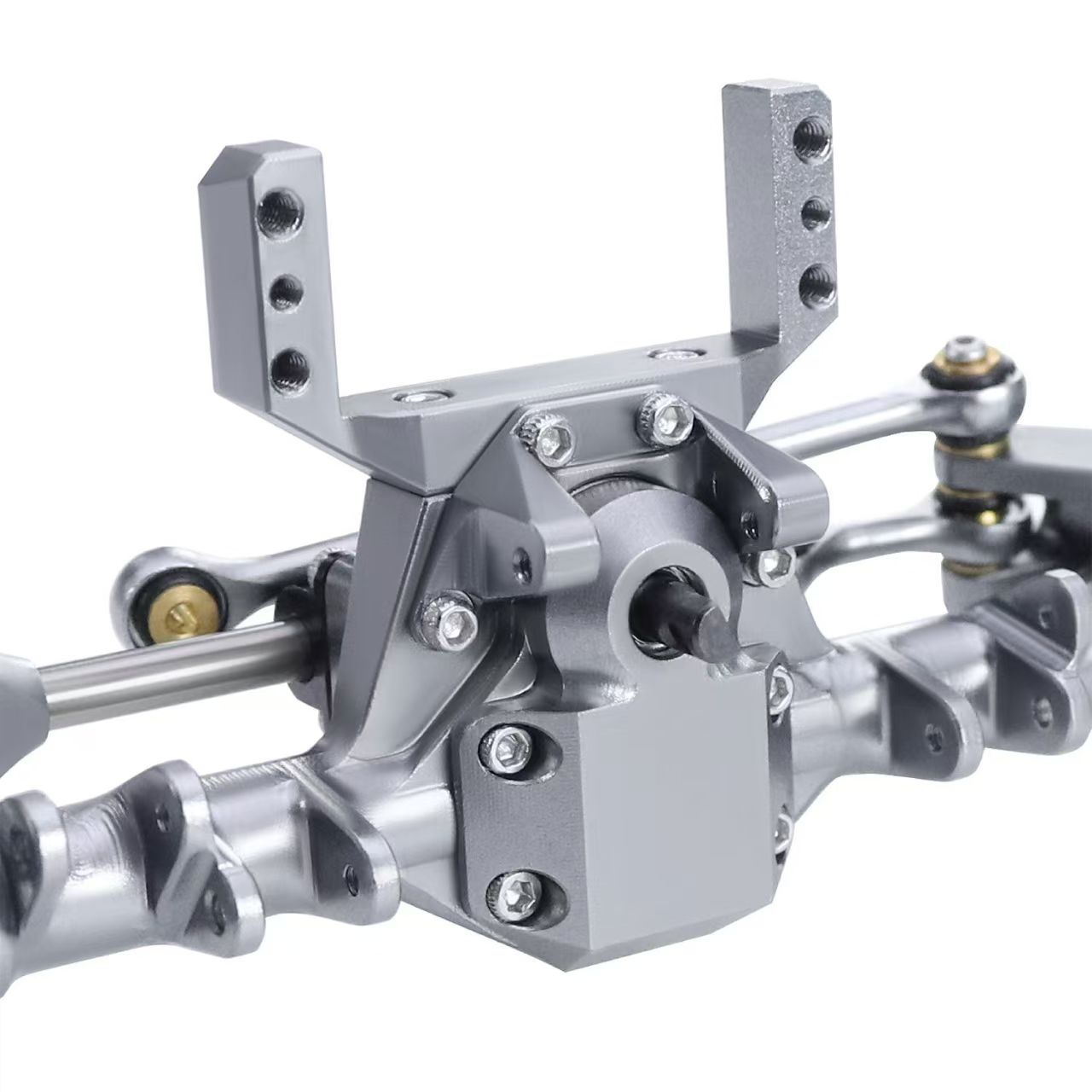 +9mm Aluminum Front & Rear Straight Axle Set with Hydraulic Links for 1/24 RC Crawler SCX24 90081 C10 JEEP  Q6
