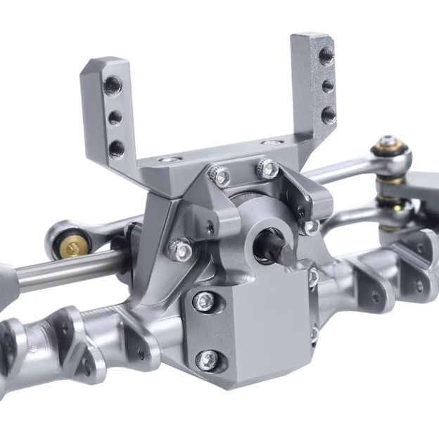 +9mm Aluminum Front & Rear Straight Axle Set with Hydraulic Links for 1/24 RC Crawler SCX24 90081 C10 JEEP  Q6