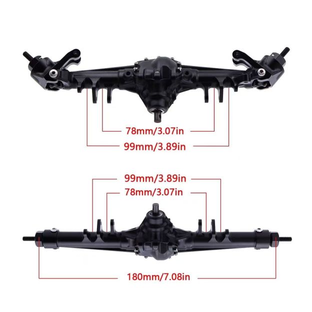 VP2 Style Pumpkin Axle Set, CNC Aluminum Straight Axle for 1/10 SCX10 RC Crawler  Q9