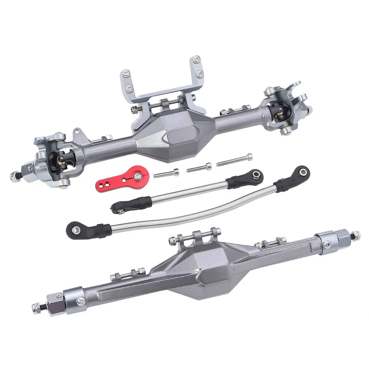 CNC Aluminum Front & Rear Straight Axle Set for 1/10 Axial SCX10 II 90046 90047 RC Crawler  Q03