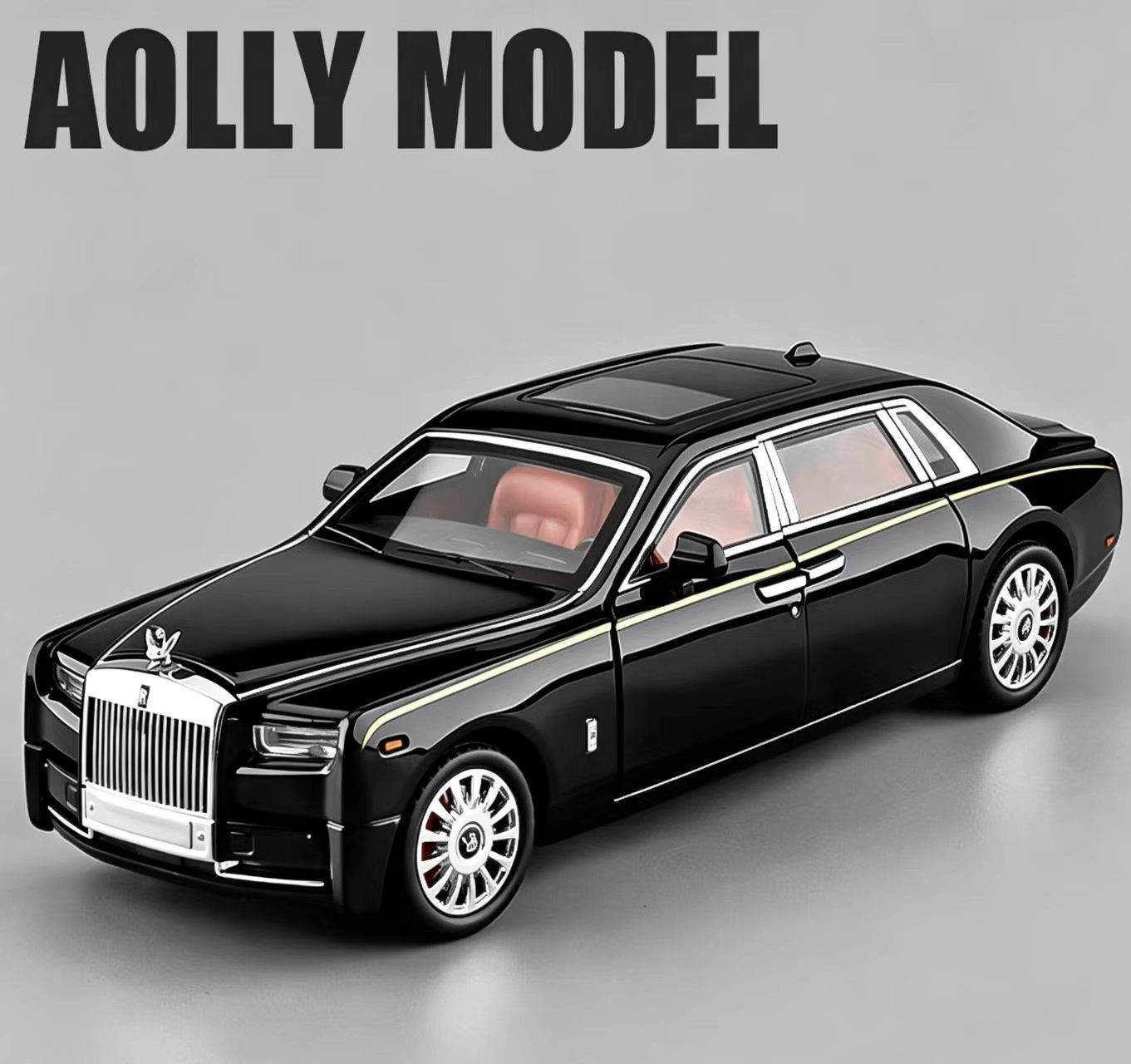 1:18 Rolls-Royce Phantom Alloy Car Model, Light & Sound, Pull-Back, Openable Doors, Collectible Display, Boys' Gift  ZM2
