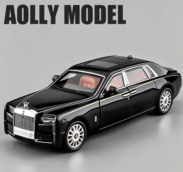 1:18 Rolls-Royce Phantom Alloy Car Model, Light & Sound, Pull-Back, Openable Doors, Collectible Display, Boys' Gift  ZM2