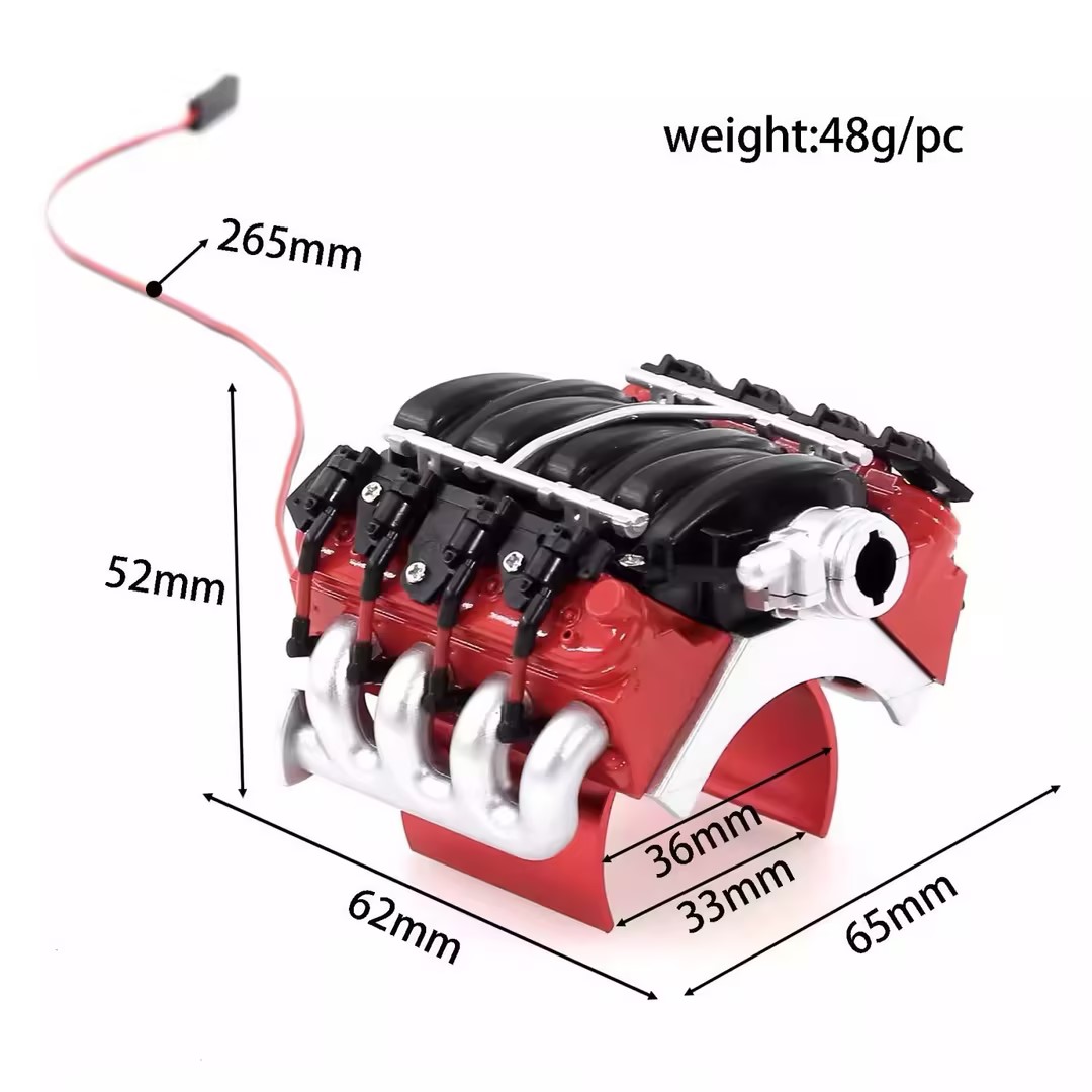 Red Spider R403 LS3 V8 Simulated Engine Cooling Fan, 1/10 RC Crawler Engine Bay Upgrade Parts, Compatible with TRX4, SCX10, D90