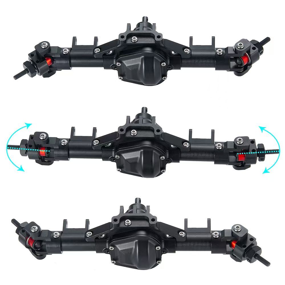 1/10 RC Crawler Metal Front/Middle/Rear Axle Set, 6x6 Conversion Upgrade for SCX10  Q8