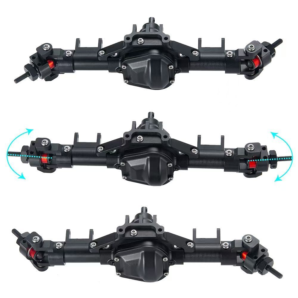 1/10 RC Crawler Metal Front/Middle/Rear Axle Set, 6x6 Conversion Upgrade for SCX10  Q8