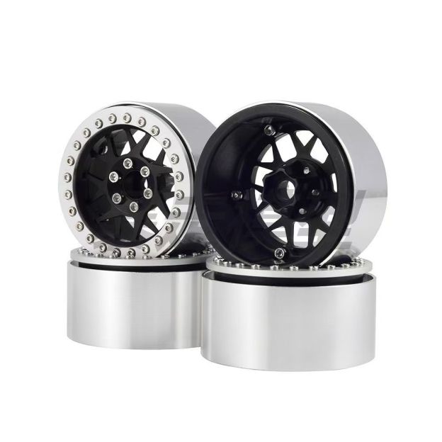 XIANGXI H8H 2.2" Aluminum Beadlock Wheels for 1/10 RC Crawlers - Compatible with SCX10, YK & More L3