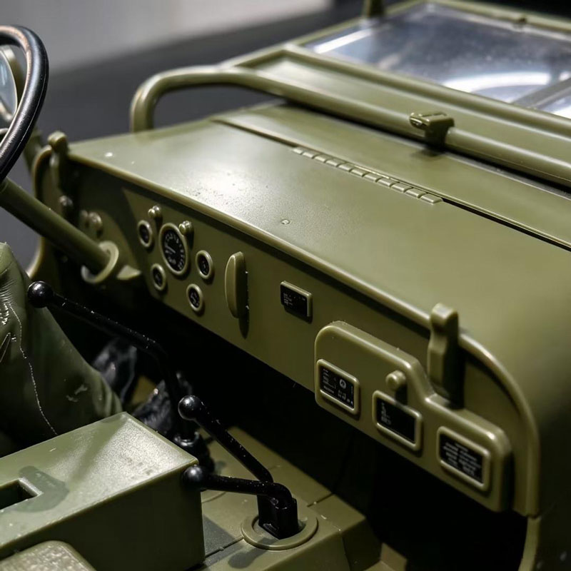 1:10 Willys Military Jeep RC Modified‑Model · Figure Motion‑Linked Version
