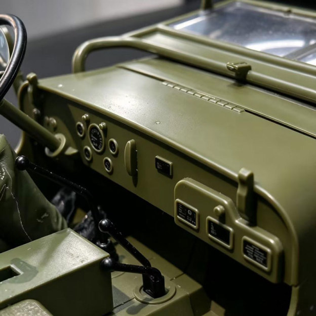 1:10 Willys Military Jeep RC Modified‑Model · Figure Motion‑Linked Version