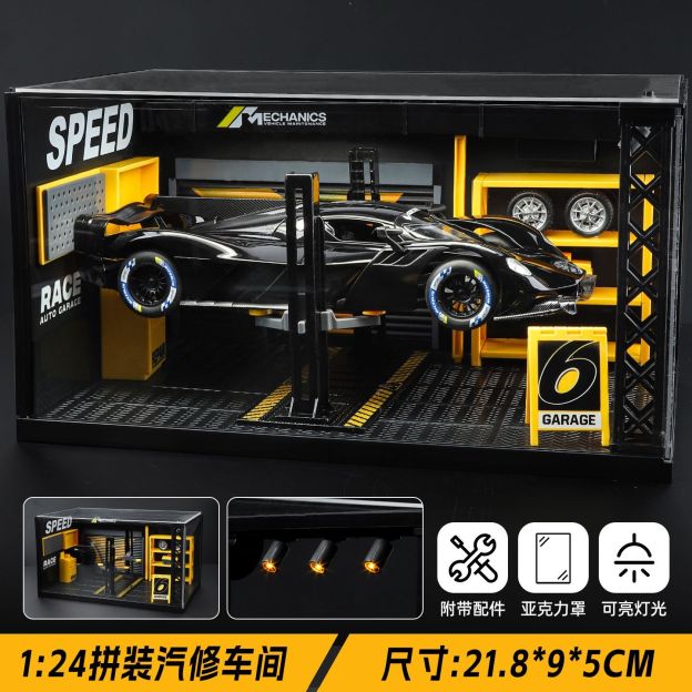  1:24 Aston Martin Valkyrie Alloy Car Model, Gull-wing Door with Light & Sound Pull Back Supercar Model, Collection Ornament Gift for Men  ZM6