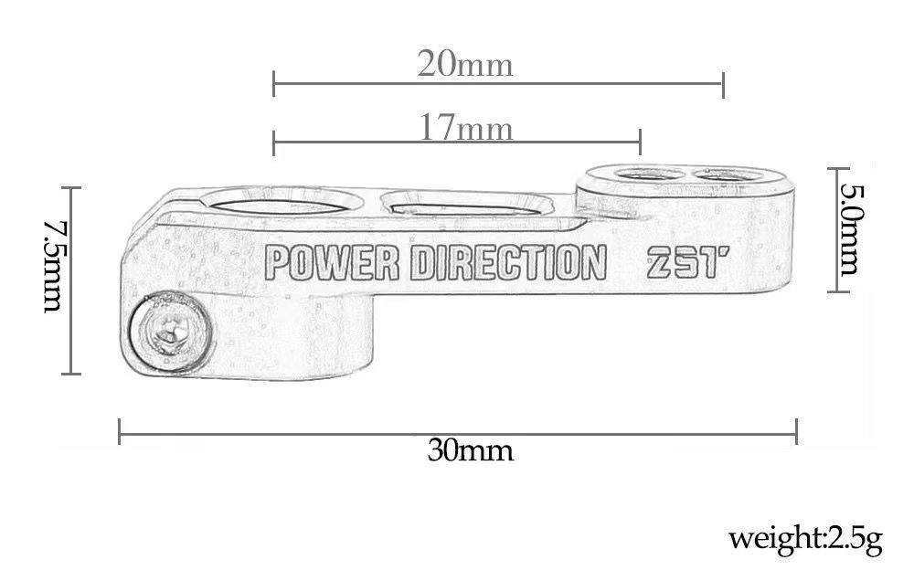 TRX4 Metal Steering Servo Arm, High-Strength 7075 Aluminum Alloy, 25T Servo Horn with 17/20mm Hole Spacing  LG10