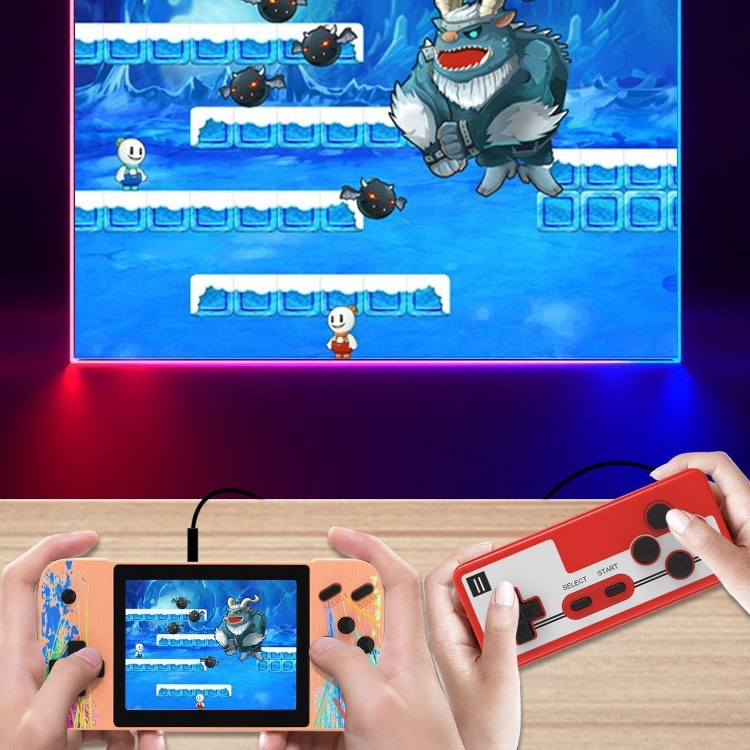 G3 Handheld Game Console Dual Play Built-in 800-in-1 FC Classic Arcade Retro Nostalgic Macaron 3.5inch Horizontal Screen-Myzooi