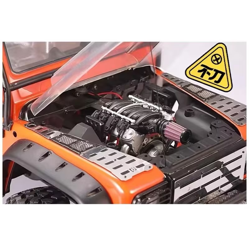 Red Spider R403 LS3 V8 Simulated Engine Cooling Fan, 1/10 RC Crawler Engine Bay Upgrade Parts, Compatible with TRX4, SCX10, D90