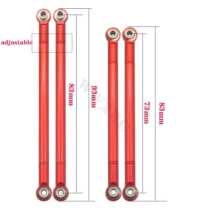Adjustable Aluminum Steering Turnbuckles for 1/8 1/10 Scale RC Cars - Upgrade Replacement Parts  LG04
