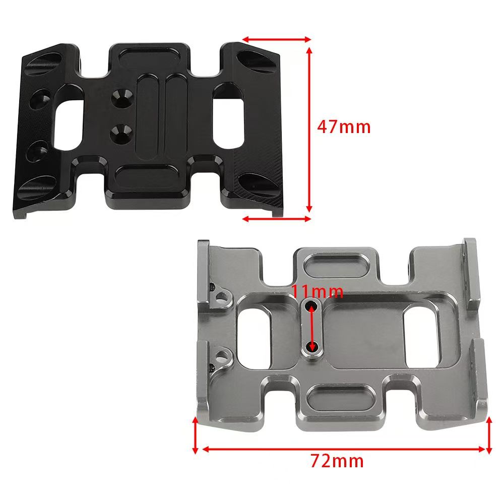  Aluminum Transmission Skid Plate for 1/10 RC Crawler SCX10 III, Gearbox Mount Chassis Upgrade Parts  BD04