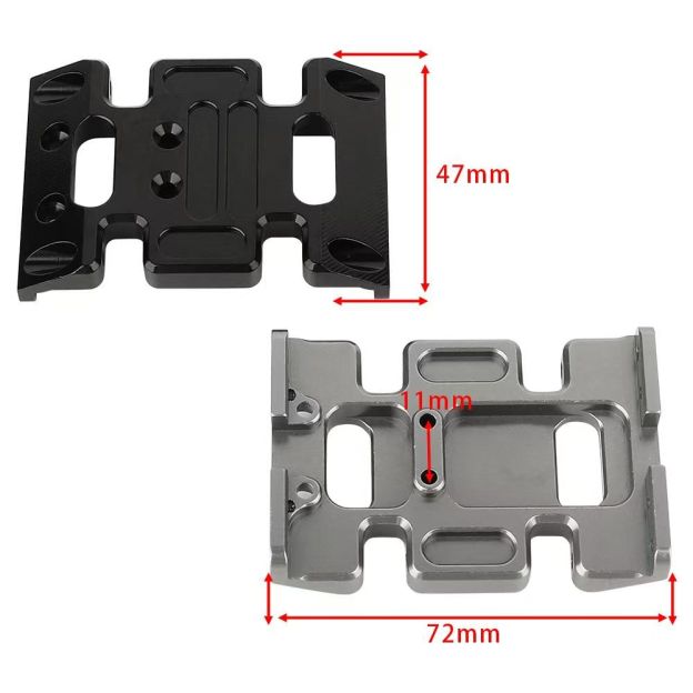  Aluminum Transmission Skid Plate for 1/10 RC Crawler SCX10 III, Gearbox Mount Chassis Upgrade Parts  BD04