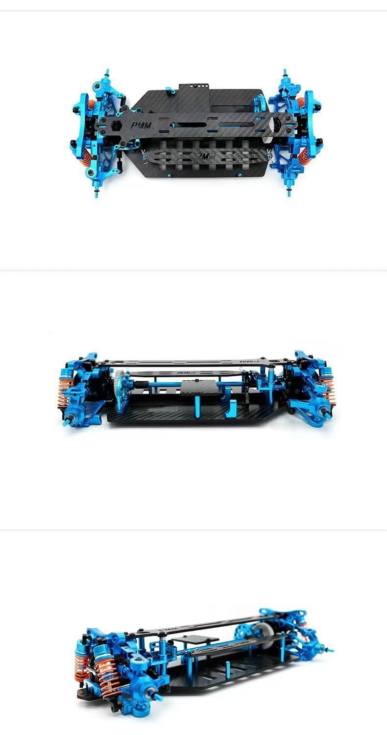 Upgraded Chassis Kit for TAMIYA TT02 1/10 RC On-Road Car | Full Carbon Fiber Chassis + Aluminum Alloy Parts DIY Frame DB12