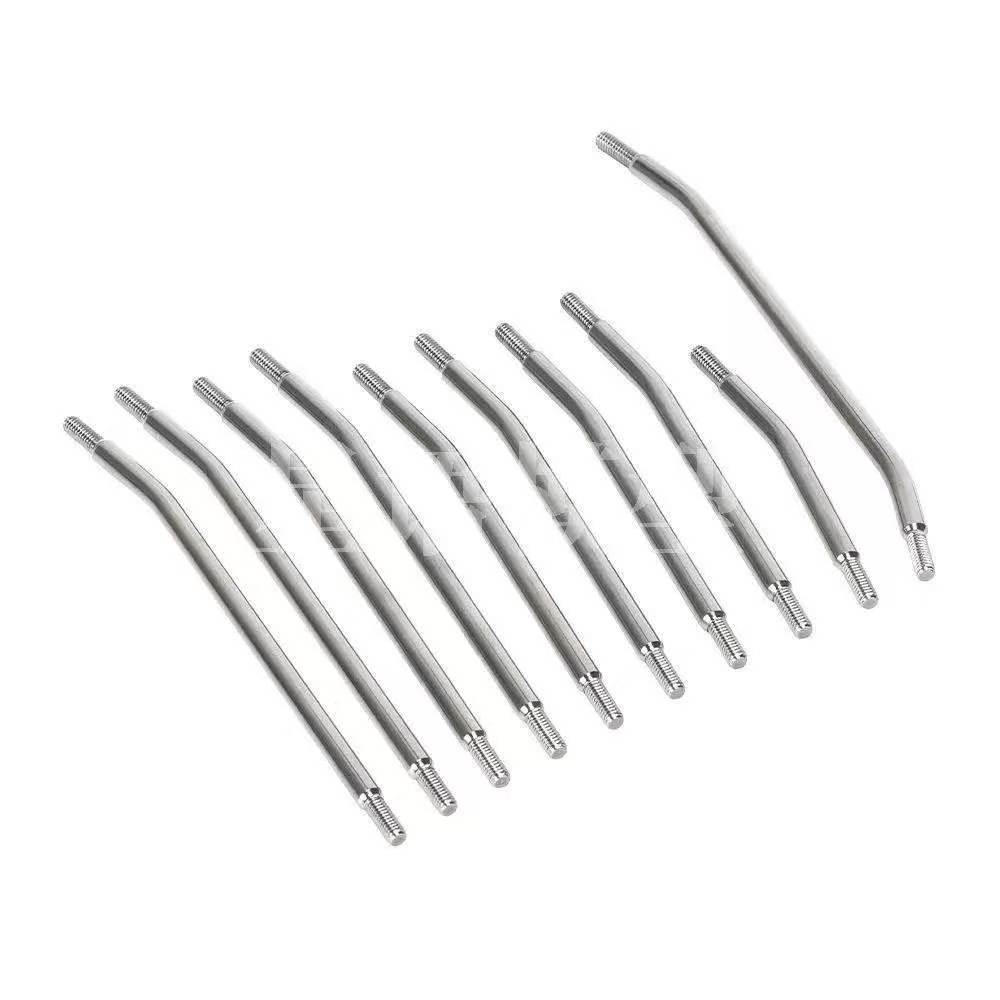 Stainless Steel Link Rod Set for SCX10 I/II 313/324mm Wheelbase, 10pcs RC Crawler Upgrade Parts  LG02